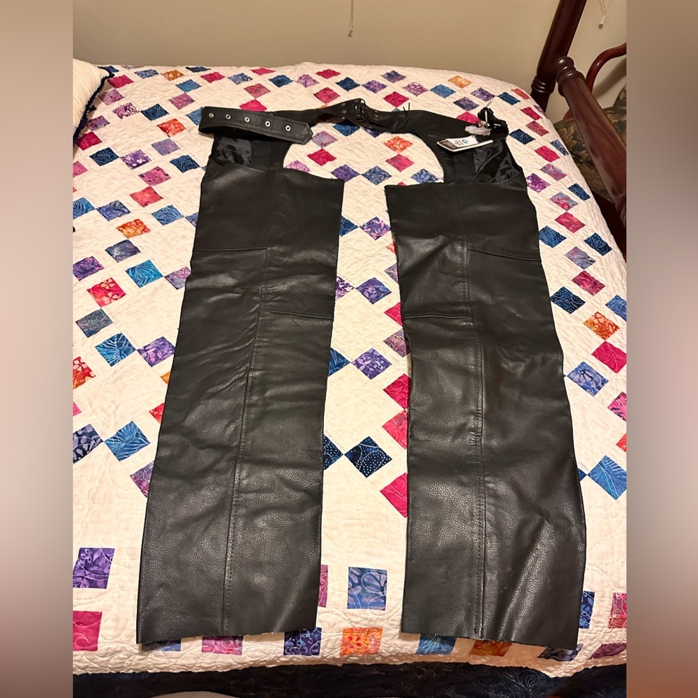 Highway Hawks Black Leather Chaps